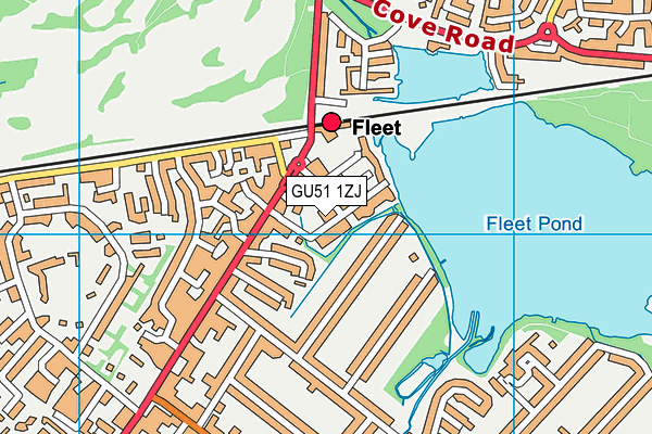 GU51 1ZJ map - OS VectorMap District (Ordnance Survey)