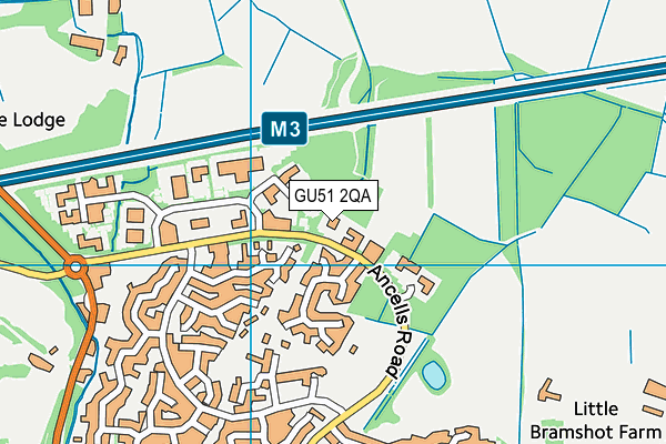 GU51 2QA map - OS VectorMap District (Ordnance Survey)