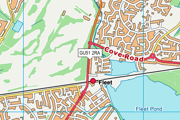 GU51 2RA map - OS VectorMap District (Ordnance Survey)