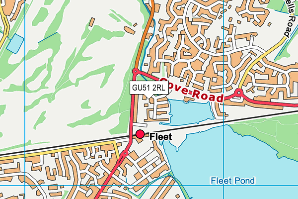 GU51 2RL map - OS VectorMap District (Ordnance Survey)