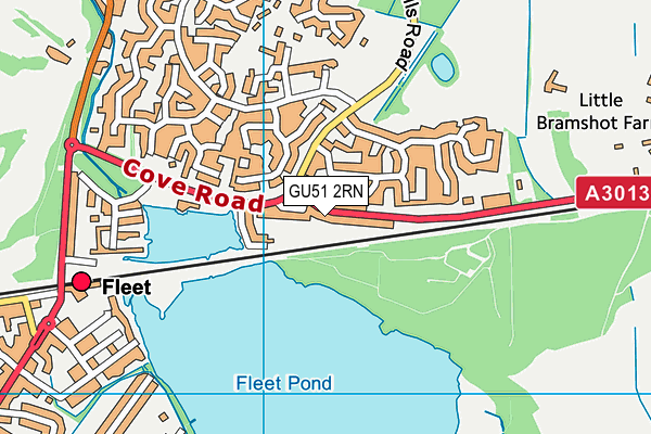 GU51 2RN map - OS VectorMap District (Ordnance Survey)