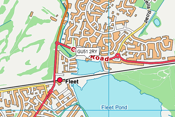 GU51 2RY map - OS VectorMap District (Ordnance Survey)