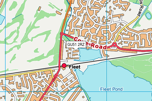 GU51 2RZ map - OS VectorMap District (Ordnance Survey)