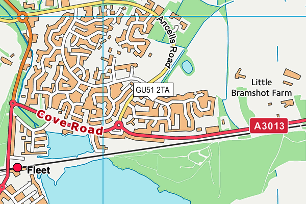 GU51 2TA map - OS VectorMap District (Ordnance Survey)