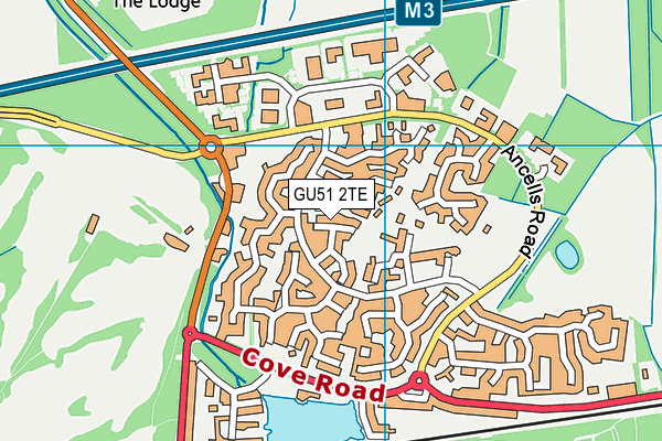 GU51 2TE map - OS VectorMap District (Ordnance Survey)