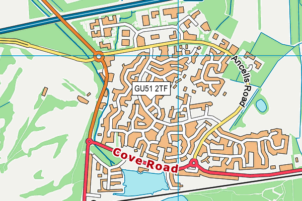 GU51 2TF map - OS VectorMap District (Ordnance Survey)