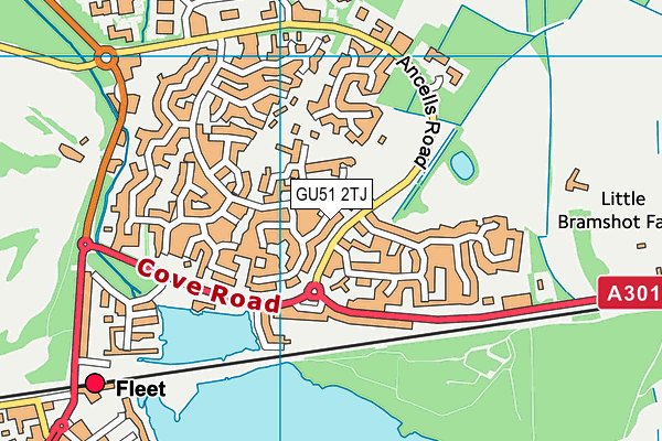 GU51 2TJ map - OS VectorMap District (Ordnance Survey)