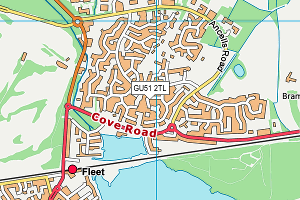 GU51 2TL map - OS VectorMap District (Ordnance Survey)