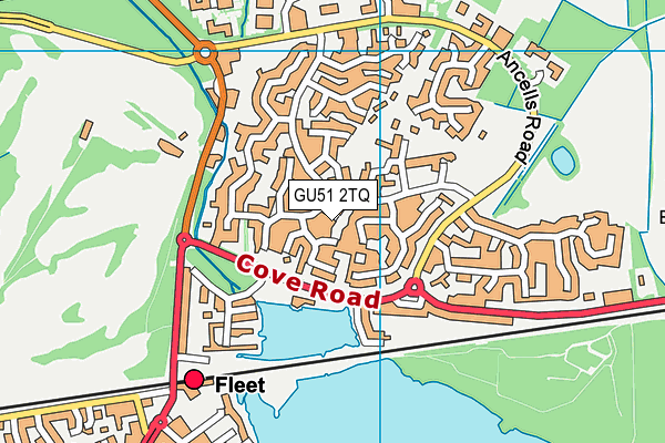 GU51 2TQ map - OS VectorMap District (Ordnance Survey)