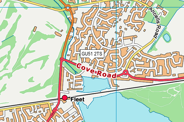 GU51 2TS map - OS VectorMap District (Ordnance Survey)