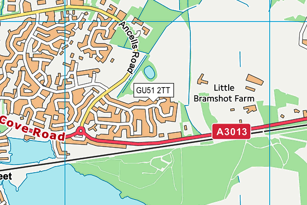 GU51 2TT map - OS VectorMap District (Ordnance Survey)