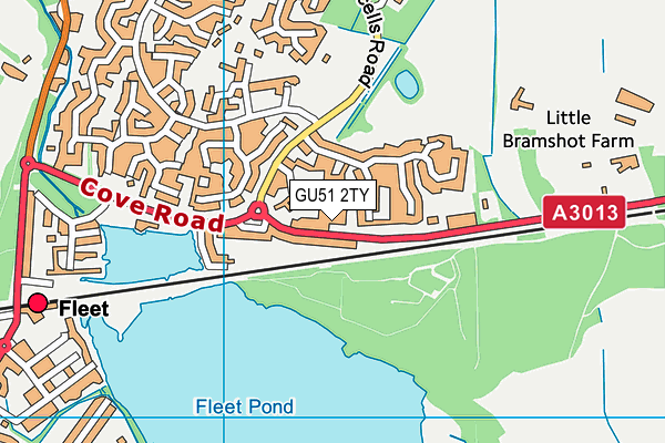 GU51 2TY map - OS VectorMap District (Ordnance Survey)