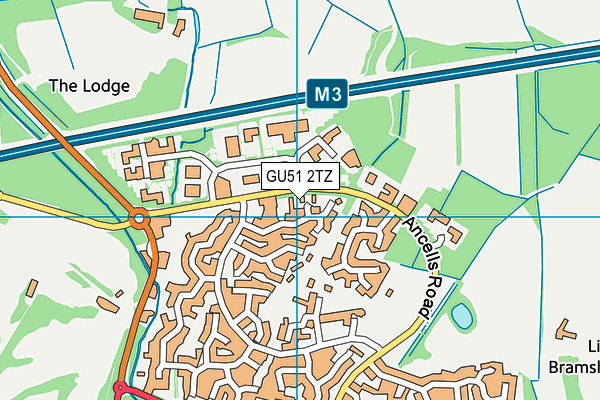 GU51 2TZ map - OS VectorMap District (Ordnance Survey)