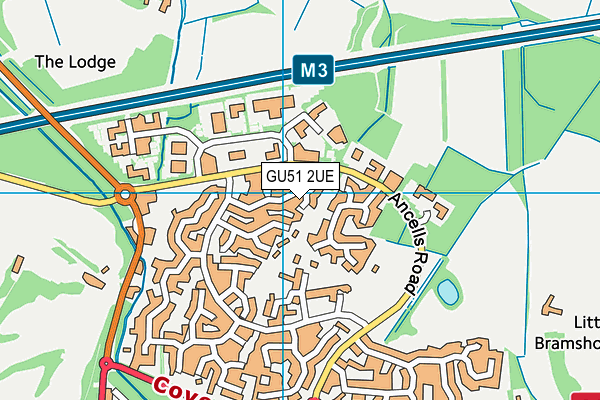 GU51 2UE map - OS VectorMap District (Ordnance Survey)