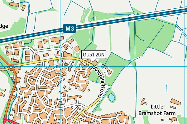 GU51 2UN map - OS VectorMap District (Ordnance Survey)
