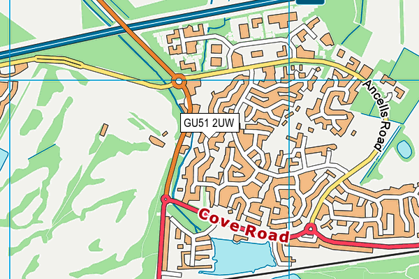 GU51 2UW map - OS VectorMap District (Ordnance Survey)