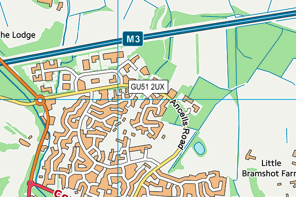 GU51 2UX map - OS VectorMap District (Ordnance Survey)
