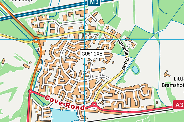 GU51 2XE map - OS VectorMap District (Ordnance Survey)