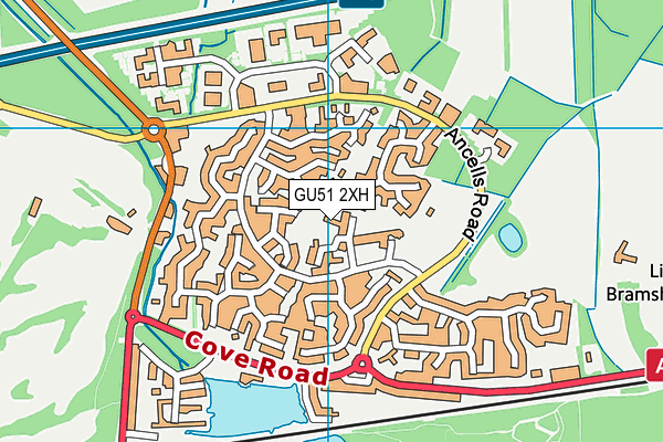 GU51 2XH map - OS VectorMap District (Ordnance Survey)