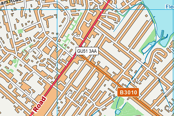 GU51 3AA map - OS VectorMap District (Ordnance Survey)