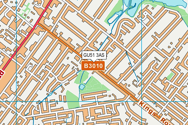 GU51 3AS map - OS VectorMap District (Ordnance Survey)