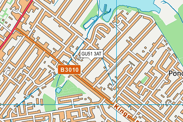 GU51 3AT map - OS VectorMap District (Ordnance Survey)