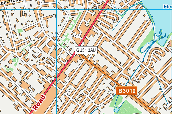 GU51 3AU map - OS VectorMap District (Ordnance Survey)