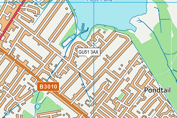 GU51 3AX map - OS VectorMap District (Ordnance Survey)