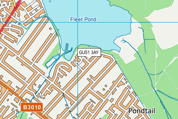 GU51 3AY map - OS VectorMap District (Ordnance Survey)