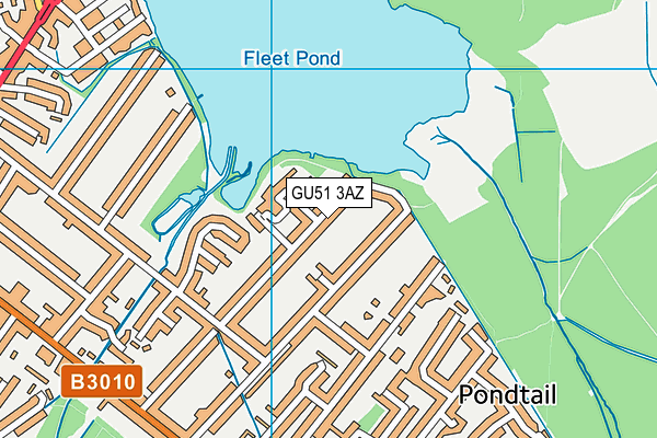 GU51 3AZ map - OS VectorMap District (Ordnance Survey)