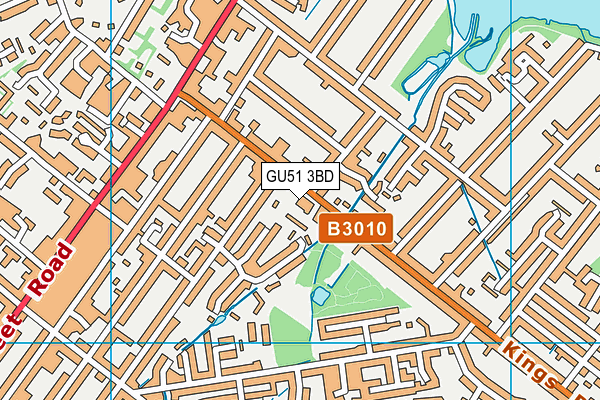 GU51 3BD map - OS VectorMap District (Ordnance Survey)