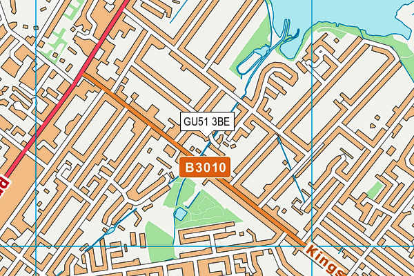 GU51 3BE map - OS VectorMap District (Ordnance Survey)