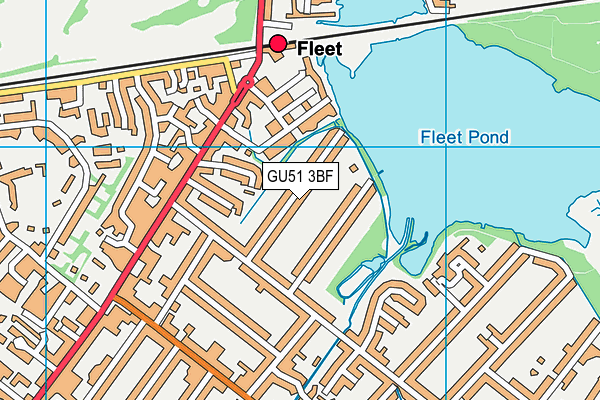 GU51 3BF map - OS VectorMap District (Ordnance Survey)