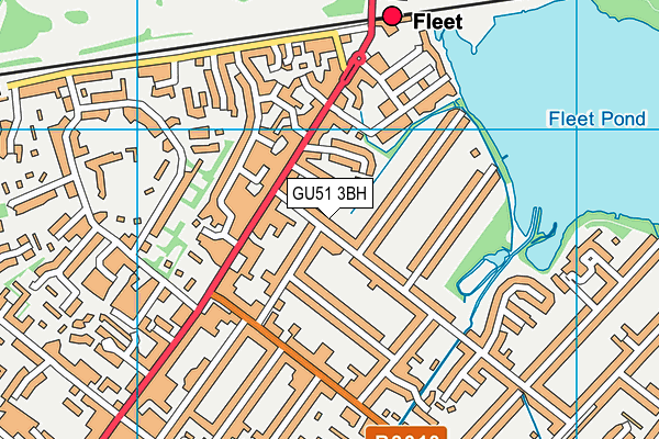 GU51 3BH map - OS VectorMap District (Ordnance Survey)