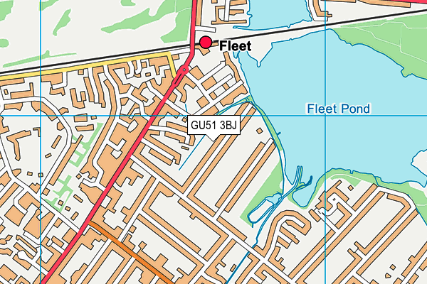 GU51 3BJ map - OS VectorMap District (Ordnance Survey)