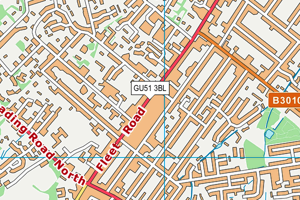 GU51 3BL map - OS VectorMap District (Ordnance Survey)