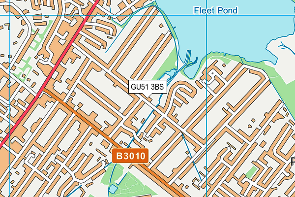 GU51 3BS map - OS VectorMap District (Ordnance Survey)