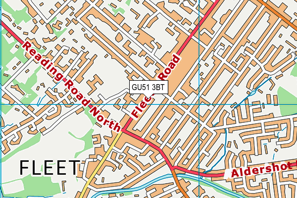 GU51 3BT map - OS VectorMap District (Ordnance Survey)