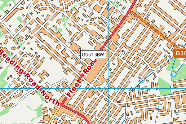 GU51 3BW map - OS VectorMap District (Ordnance Survey)