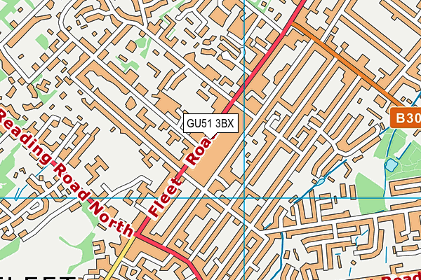 GU51 3BX map - OS VectorMap District (Ordnance Survey)