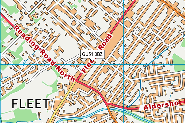 GU51 3BZ map - OS VectorMap District (Ordnance Survey)