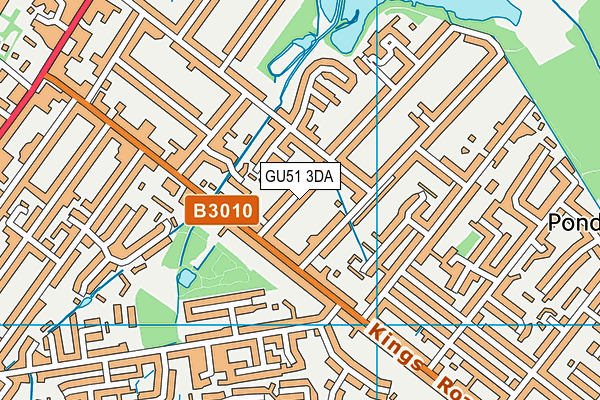 GU51 3DA map - OS VectorMap District (Ordnance Survey)