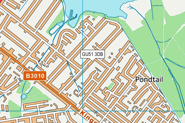 GU51 3DB map - OS VectorMap District (Ordnance Survey)