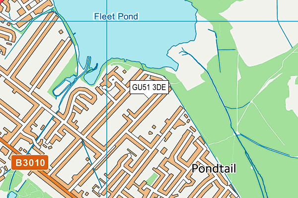 GU51 3DE map - OS VectorMap District (Ordnance Survey)