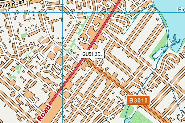 GU51 3DJ map - OS VectorMap District (Ordnance Survey)