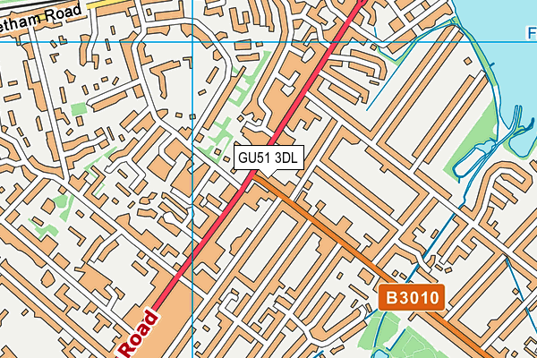 GU51 3DL map - OS VectorMap District (Ordnance Survey)