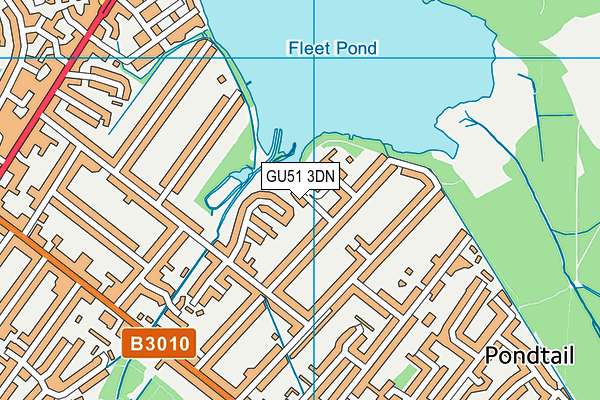 GU51 3DN map - OS VectorMap District (Ordnance Survey)
