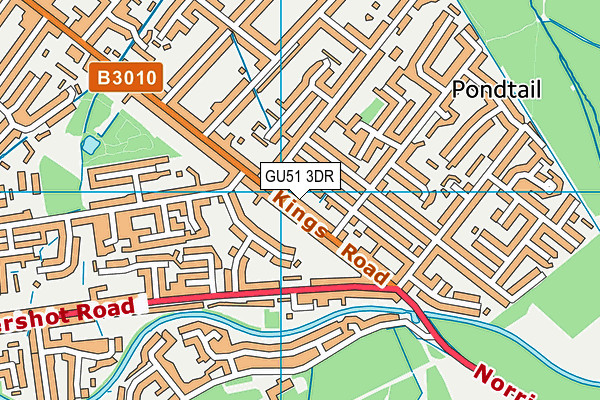 GU51 3DR map - OS VectorMap District (Ordnance Survey)