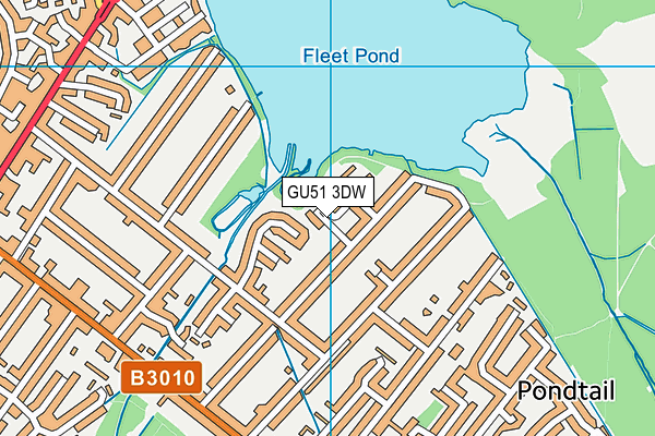 GU51 3DW map - OS VectorMap District (Ordnance Survey)