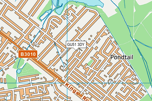 GU51 3DY map - OS VectorMap District (Ordnance Survey)